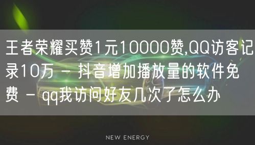 王者荣耀买赞1元10000赞,QQ访客记