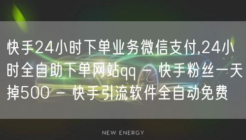 快手24小时下单业务微信支付,24小时全