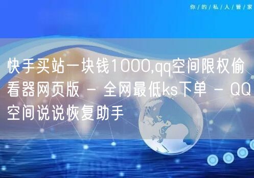 快手买站一块钱1000,qq空间限权偷看