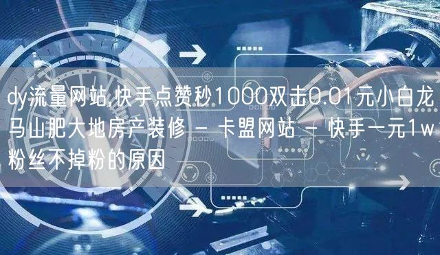 dy流量网站,快手点赞秒1000双击0.