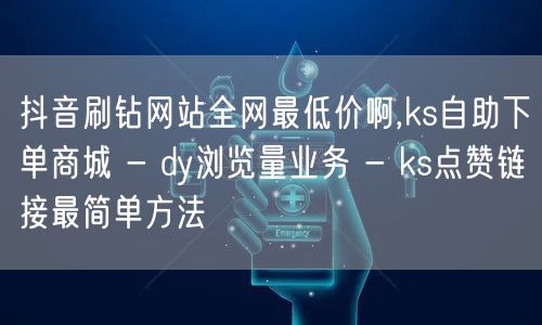 抖音刷钻网站全网最低价啊,ks自助下单商