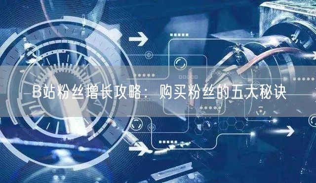 B站粉丝增长攻略：购买粉丝的五大秘诀