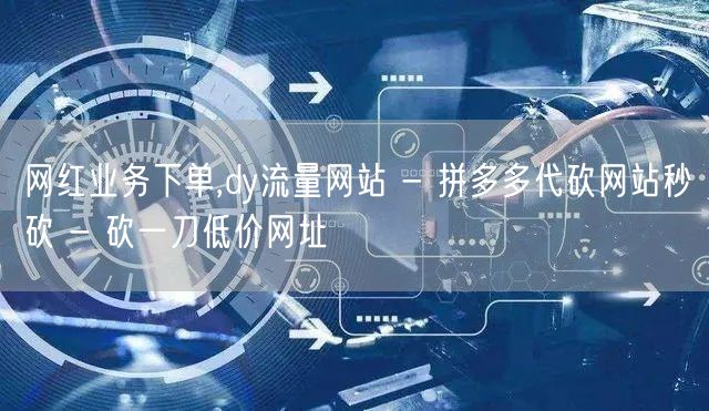 网红业务下单,dy流量网站 - 拼多多代