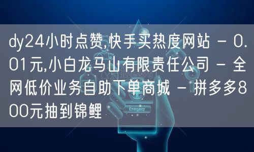 dy24小时点赞,快手买热度网站 - 0