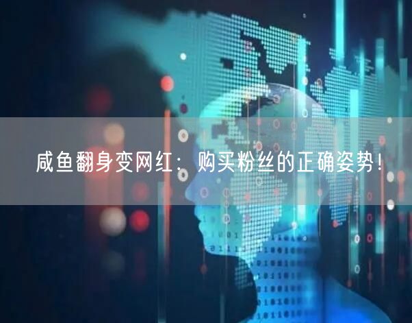 咸鱼翻身变网红：购买粉丝的正确姿势！