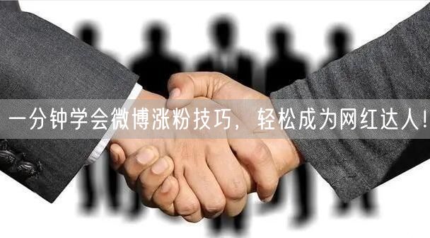 一分钟学会微博涨粉技巧，轻松成为网红达人